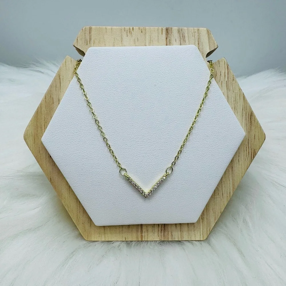 V Necklace With Rhinestone Necklace